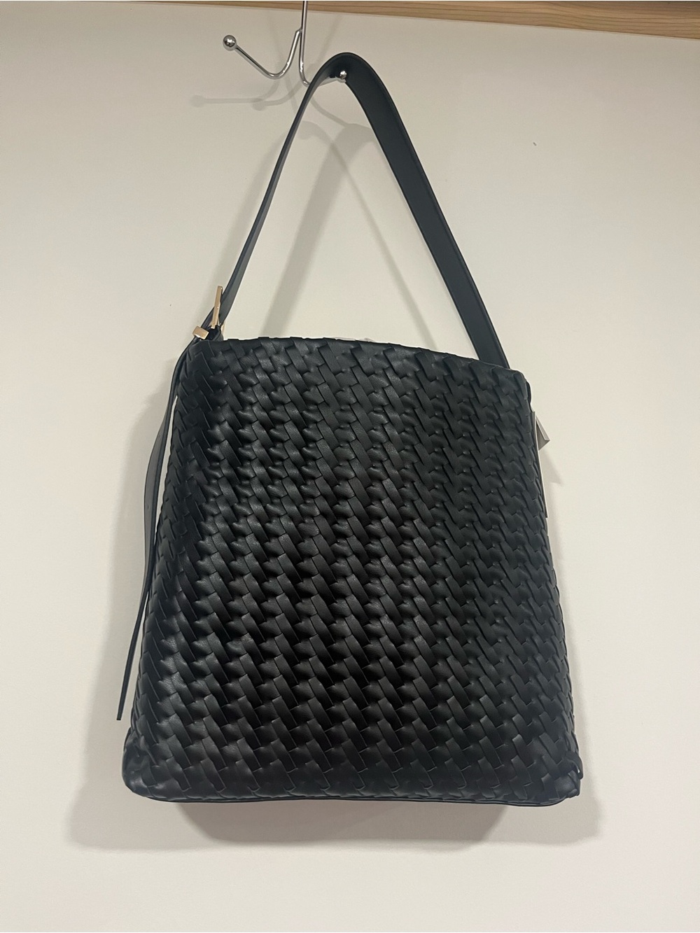 a new day Black Woven Shoulder Bag